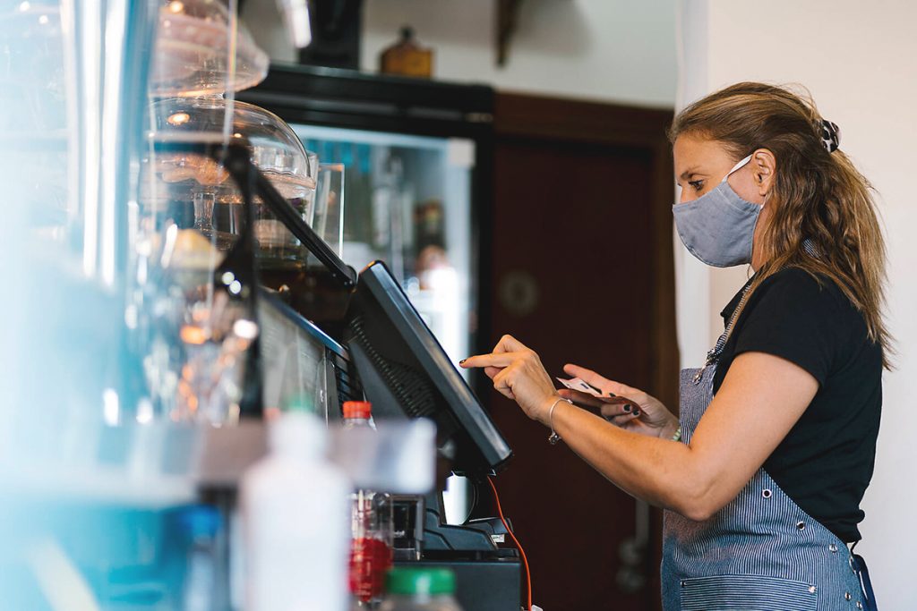 Digital employee working in a restaurant
