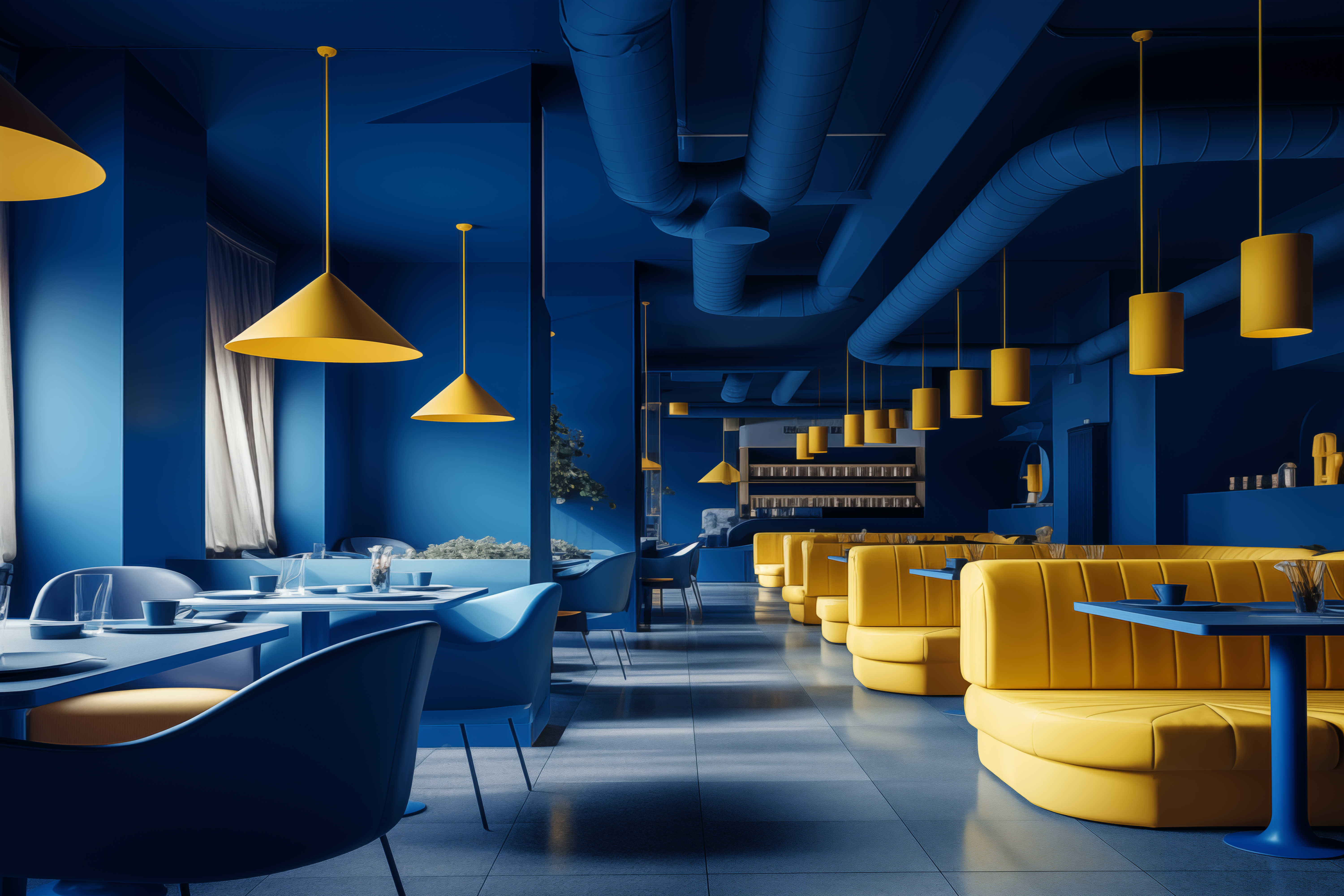 a picture of a futuristic restaurant from the future