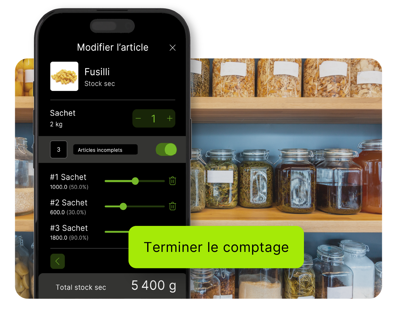 Inventaire avec l'application FoodNotify